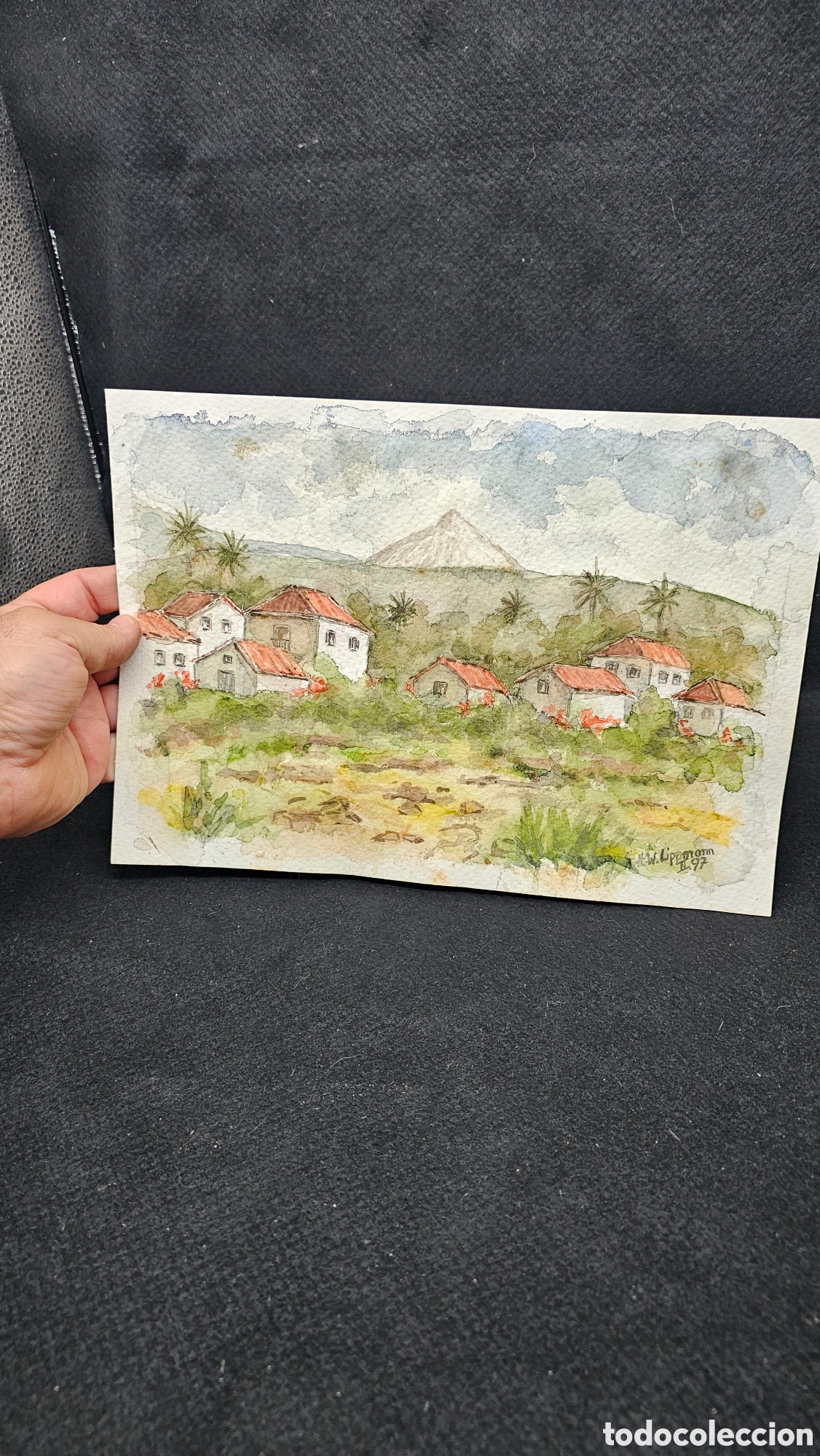 Arte: Acuarela paisaje de Tenerife