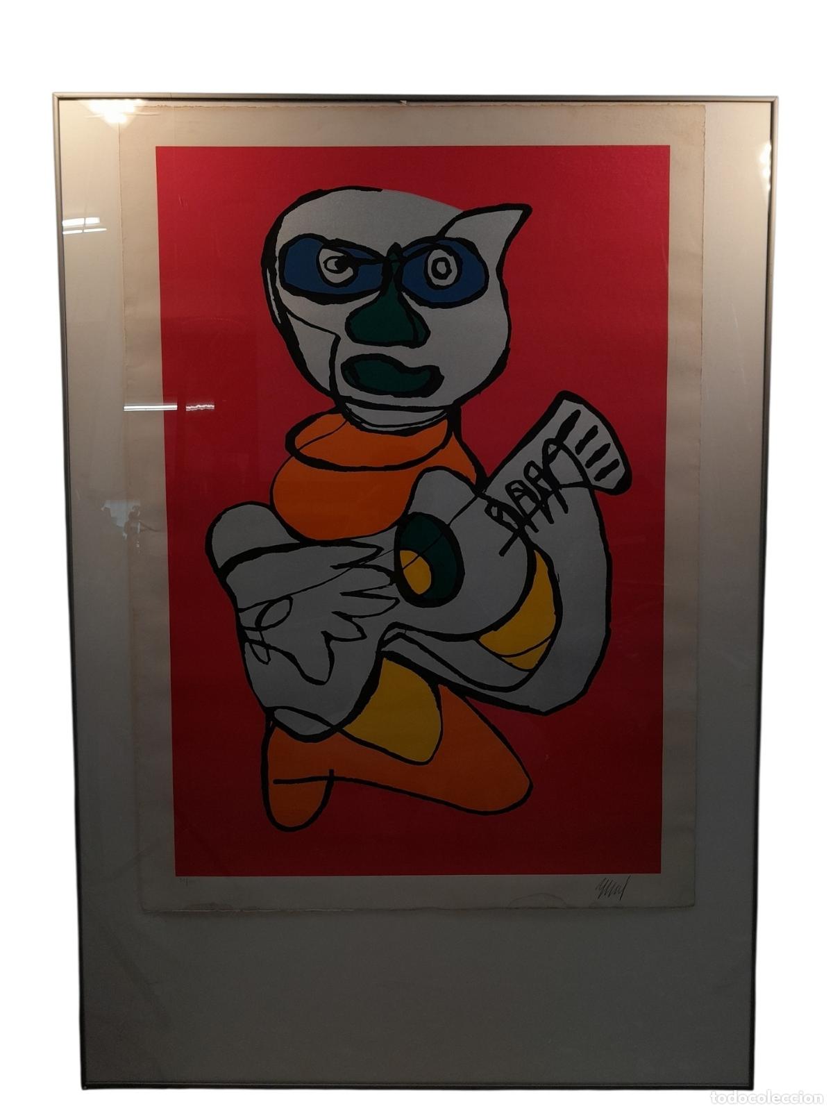 Arte: A-552. KAREL APPEL (AMSTERDAM, 1921 - Z&Uacute;RICH, 2006). SERIGRAFIA SOBRE PAPEL. RED CAT SINGING HANDS