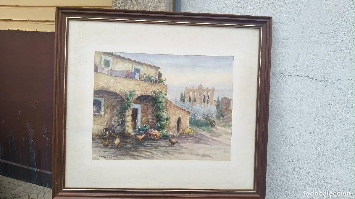 Arte: Aquarelle originale sign&eacute;e Joan ramel y ribas 1950