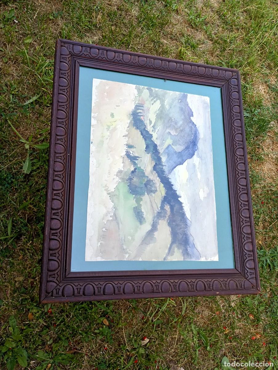 Arte: acuarela sobre papel enmarcado de epoca firmada J B