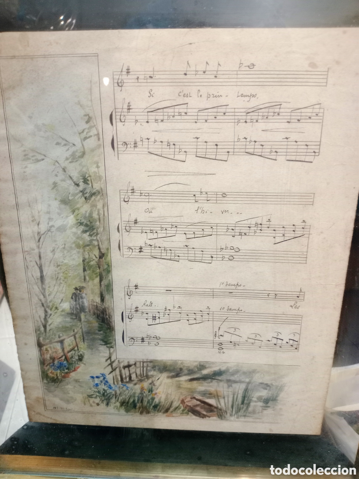 Arte: Partitura antigua francesa manuscrita