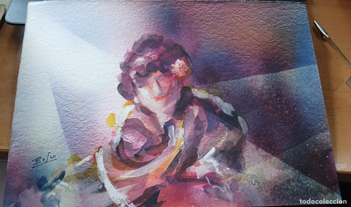Arte: ACUARELA SOBRE PAPEL RETRATO DE MUJER.