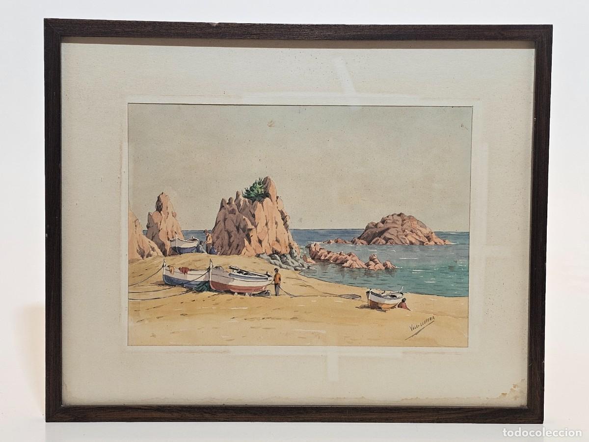 Arte: VALL-LLOSERA, PINTOR DE TOSSA DE MAR, ACUARELA ORIGINAL, (34X24)