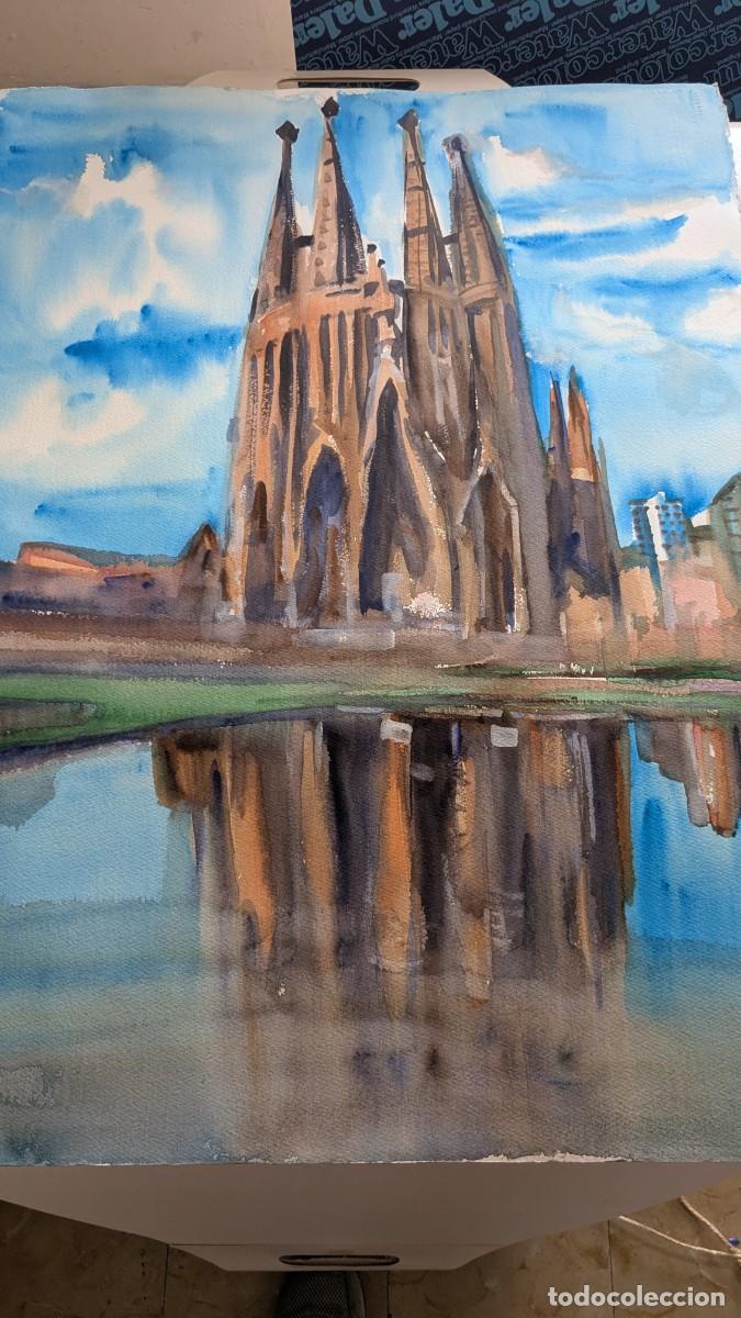 Arte: Acuarela. Catedral de Barcelona. Autor: Mauris Pla