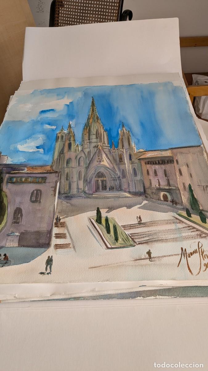 Arte: Acuarela. Catedral de Barcelona. Autor: Mauris Pla