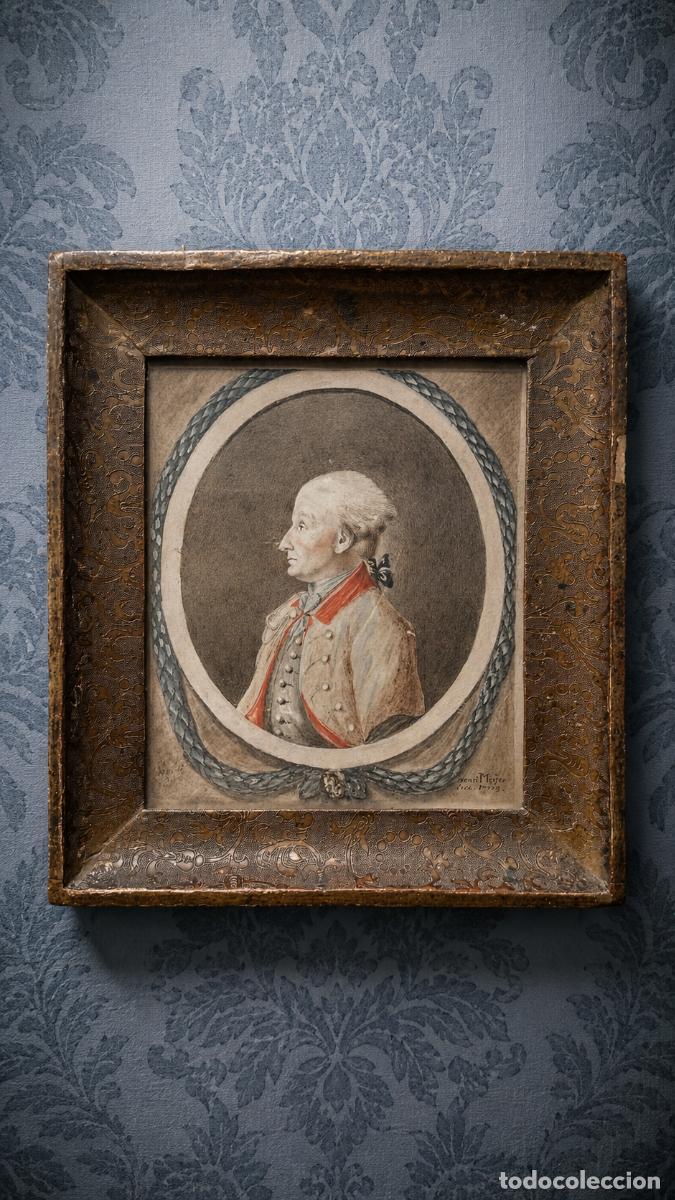 Arte: Retrato de caballero Siglo XVIII. MIniatura. Firmado y fechado Henry Meyer 1778