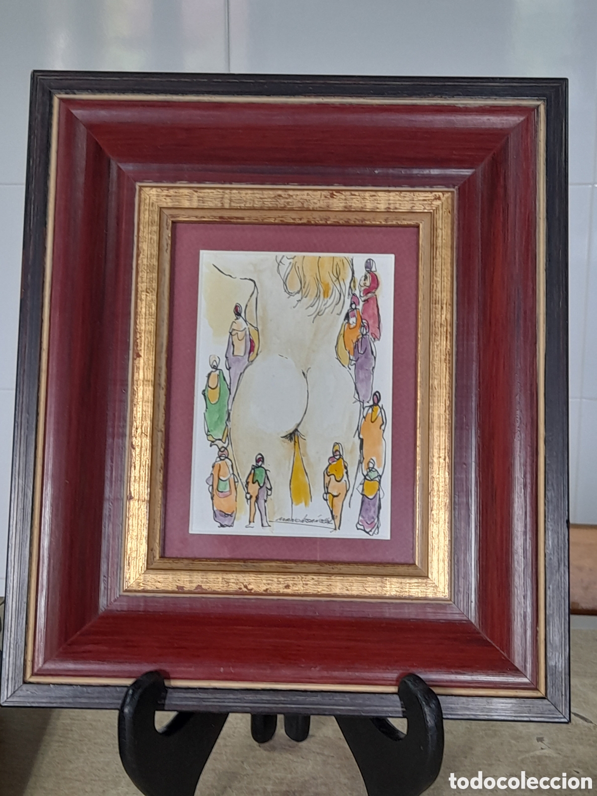 Arte: Acuarela de Manolo S&aacute;nchez desnudo espalda