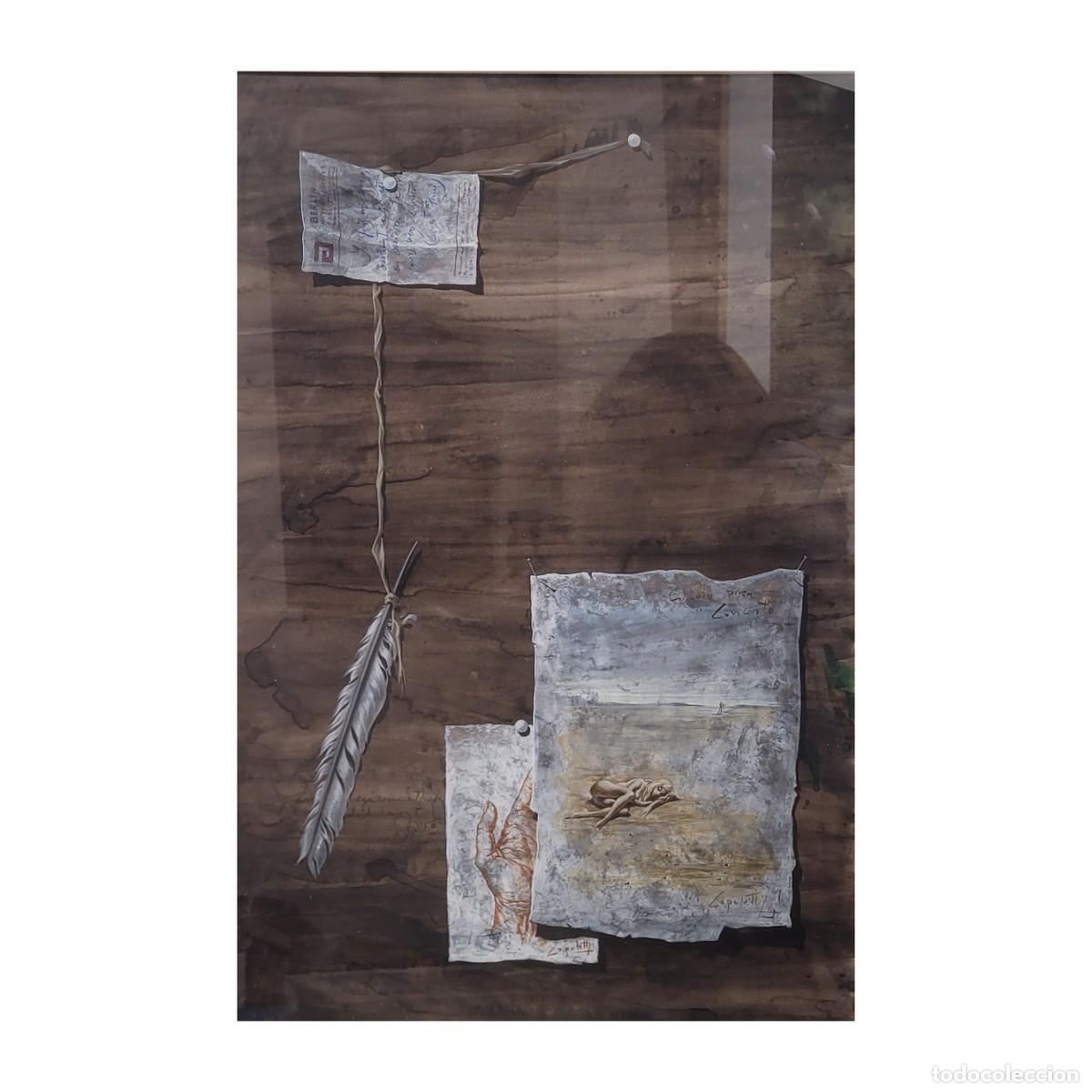 Kunst: Acuarela &rdquo;Bodeg&oacute;n / Estudio&rdquo;, Jos&eacute; Manuel Capuletti, Surrealismo, s. XX