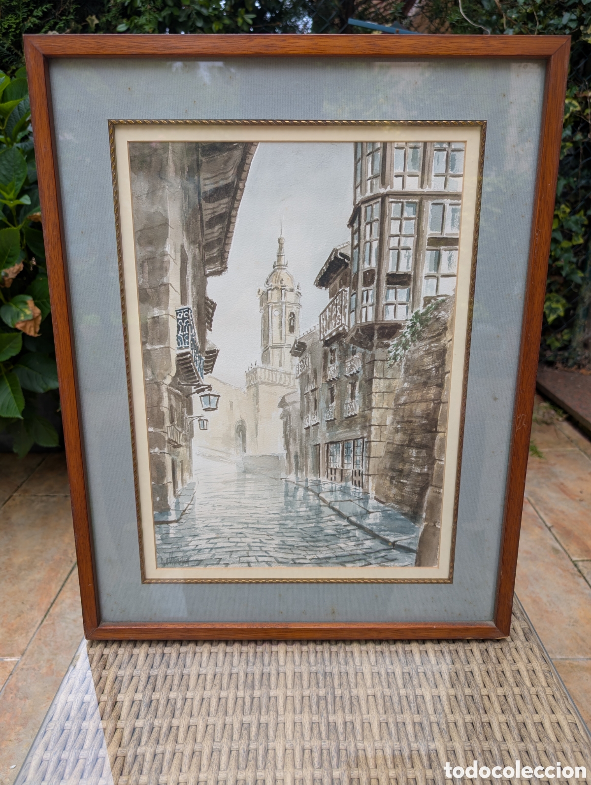 Arte: Acuarela Original de Wellman: Calle Antigua