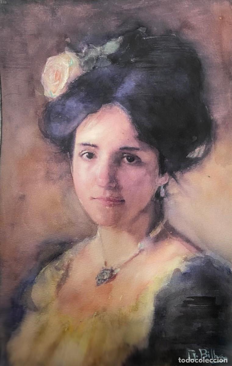 Arte: GONZALO BILBAO. Retrato de Laura. Acuarela sobre pap&eacute;l