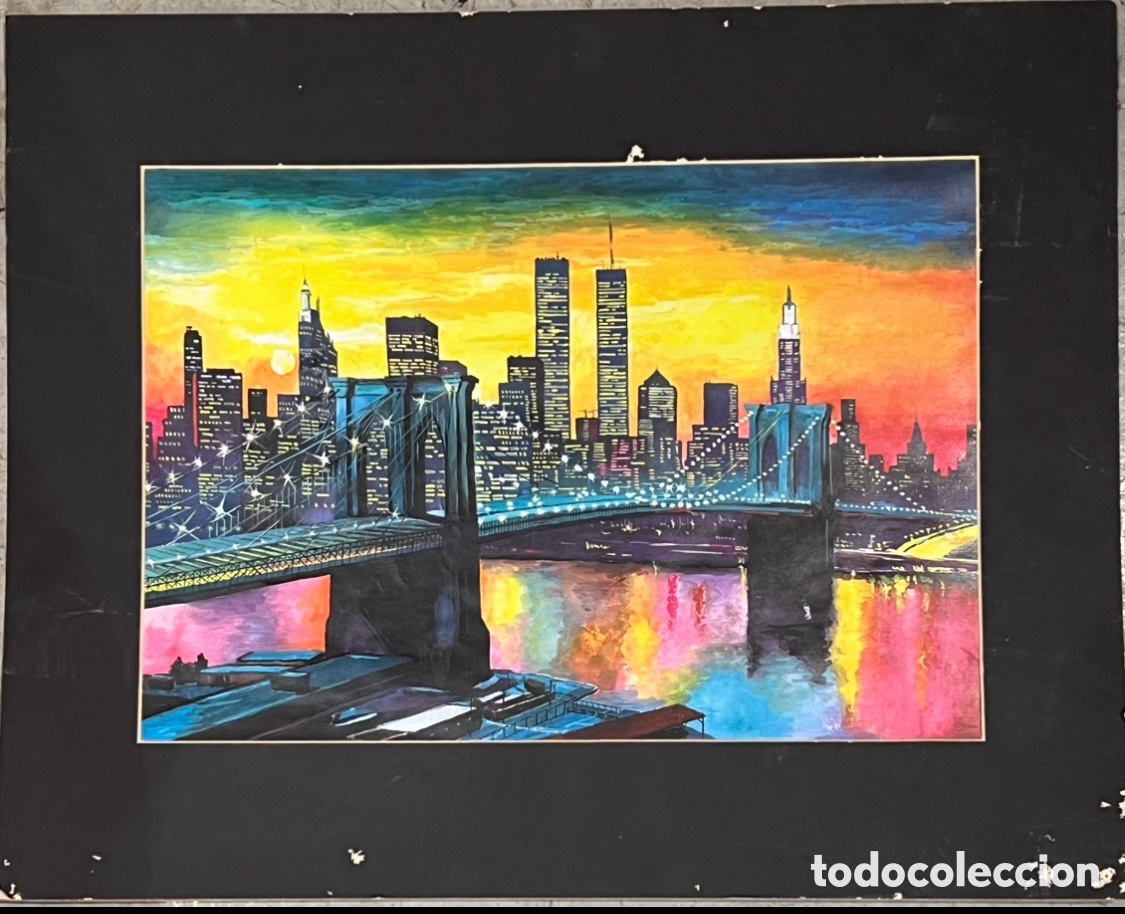 Arte: Obra. &ldquo;Nueva York&rdquo;. Acuarela sobre papel. A&ntilde;os 80.