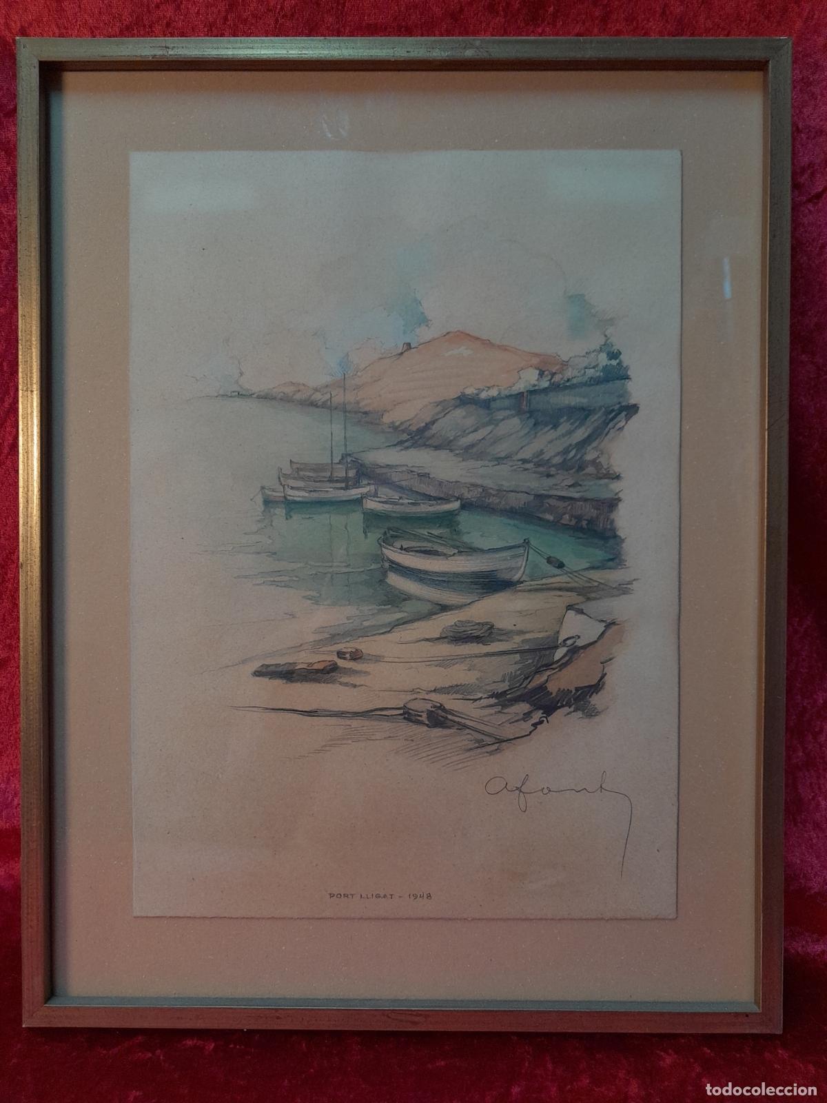Arte: C-2036. ANDREU FONTS NOGU&Eacute;S (1898&ndash;1974). ACUARELA Y L&Aacute;PIZ SOBRE PAPEL. PORT LLIGAT, 1948.