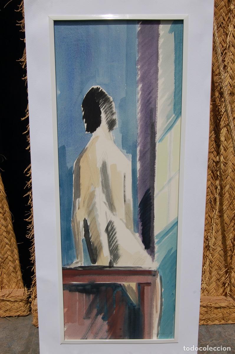 Arte: KRAMSEN ACUARELA de 70 x 30 pegada a chap&oacute;n. BUEN ESTADO. TIENE PASPART&Uacute;.
