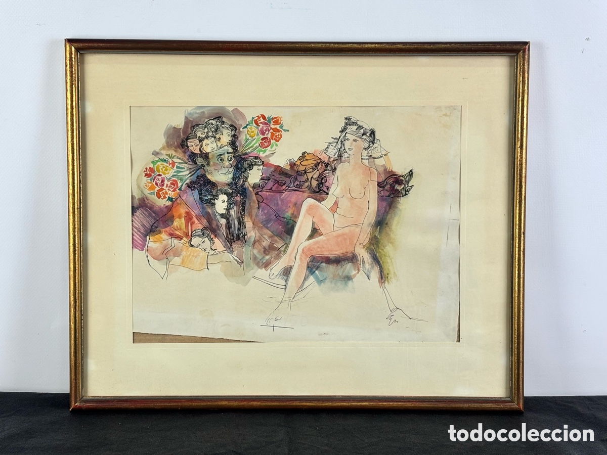 Arte: LORENZO GO&Ntilde;I (1911-1992) -T&Eacute;CNICA MIXTA- ESCENA SURREALISTA