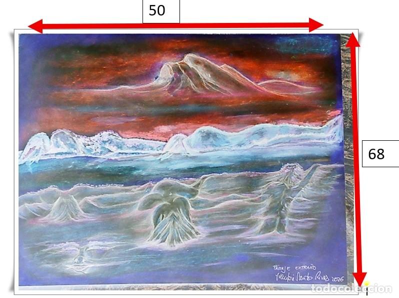 Arte: &rdquo;PAISAJE EXTRA&Ntilde;O&rdquo; jj Santos Rivas, sobre cartulina.