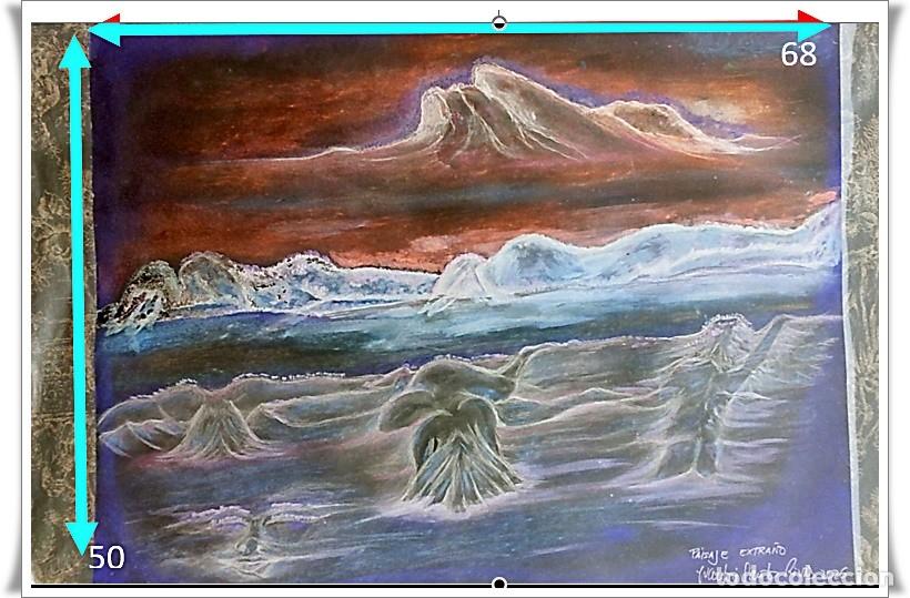 Art: &rdquo;PAISAJE EXTRA&Ntilde;O&rdquo; jj Santos Rivas, sobre cartulina, de alta calidad.
