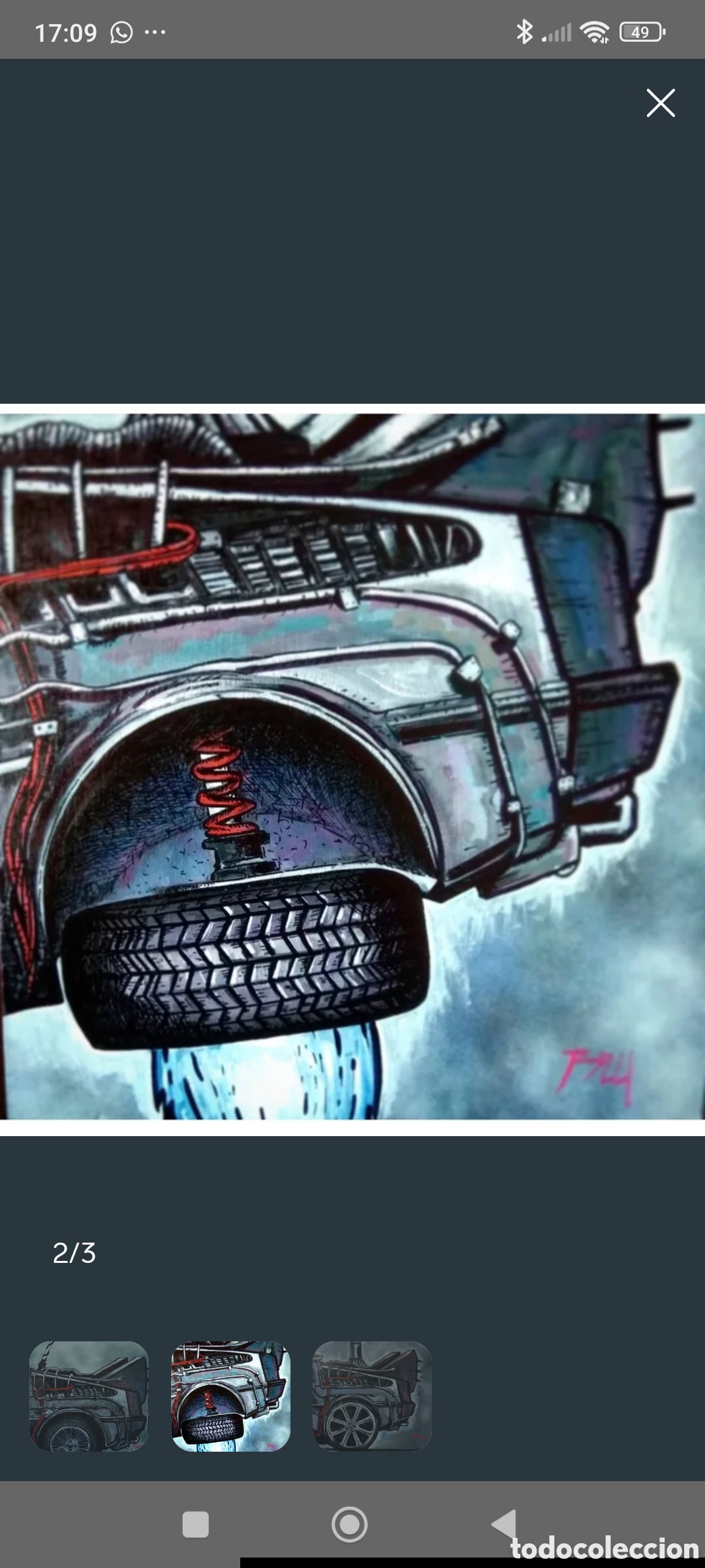 Arte: Delorean en sus tres fases de Regreso al futuro