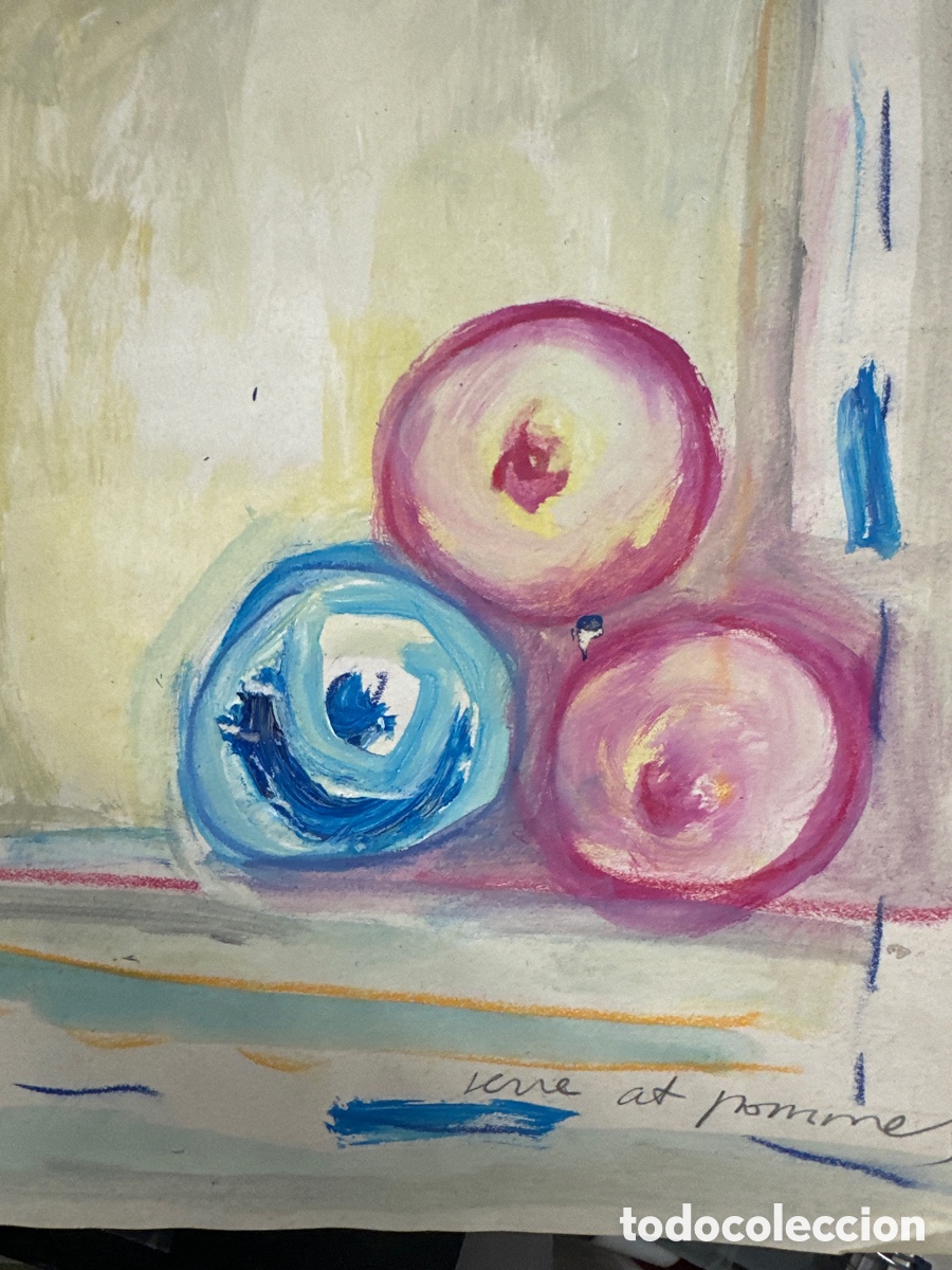 Arte: bodeg&oacute;n con manzanas 1964 - Foto 3