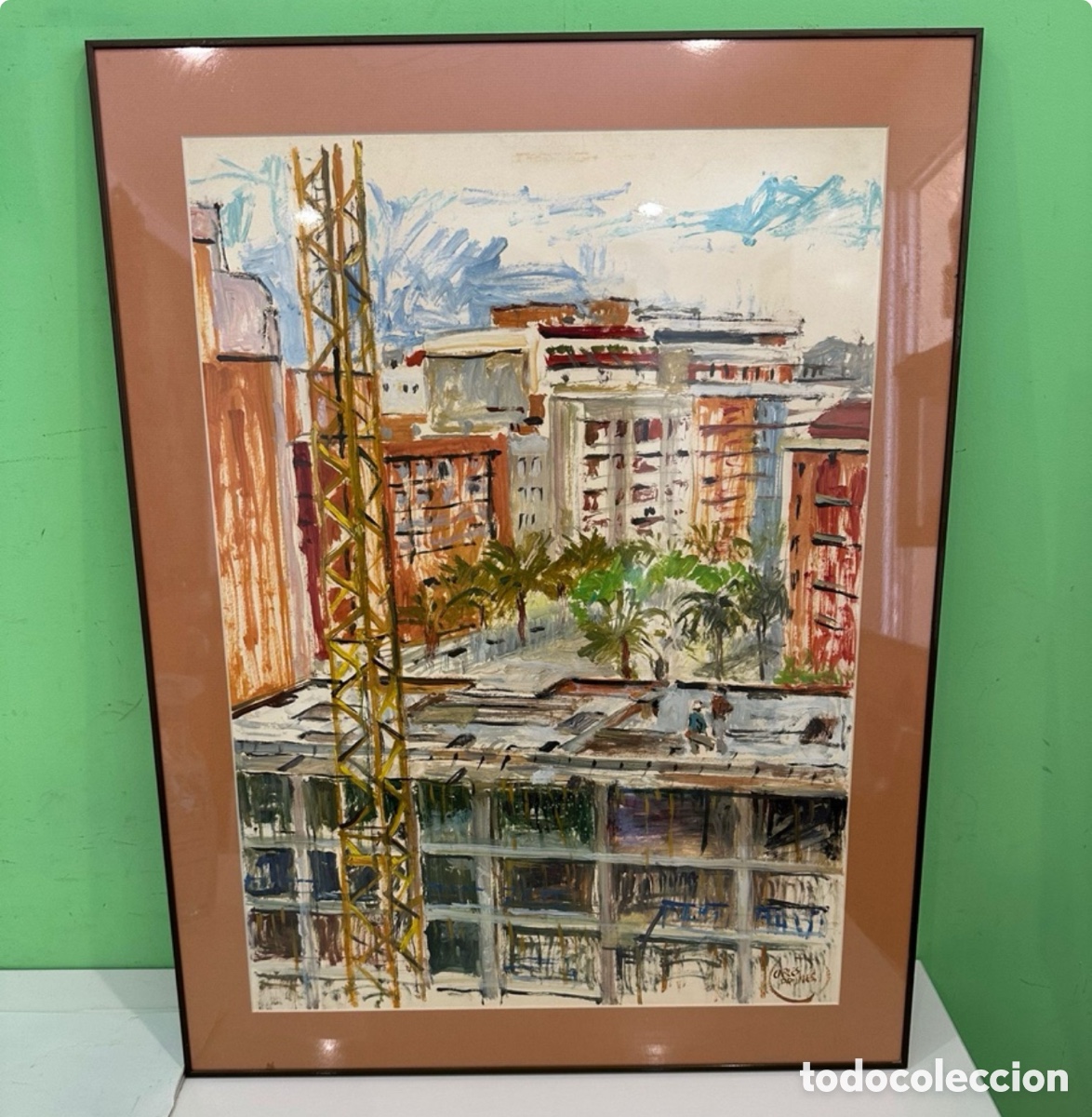 Kunst: Carles Prun&eacute;s (Barcelona, 1937-2017) Acuarela original firmada Vista urbana. Obra catalogada .
