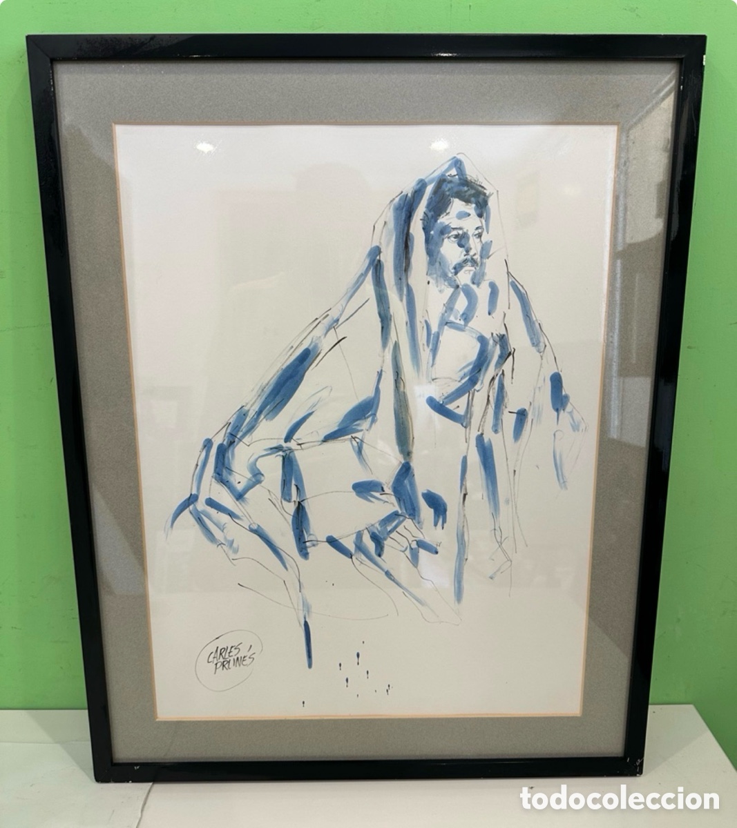 Arte: Carles Prun&eacute;s (Barcelona, 1937-2017) Acuarela original firmada y titulada &rdquo;Autorretrato&rdquo;