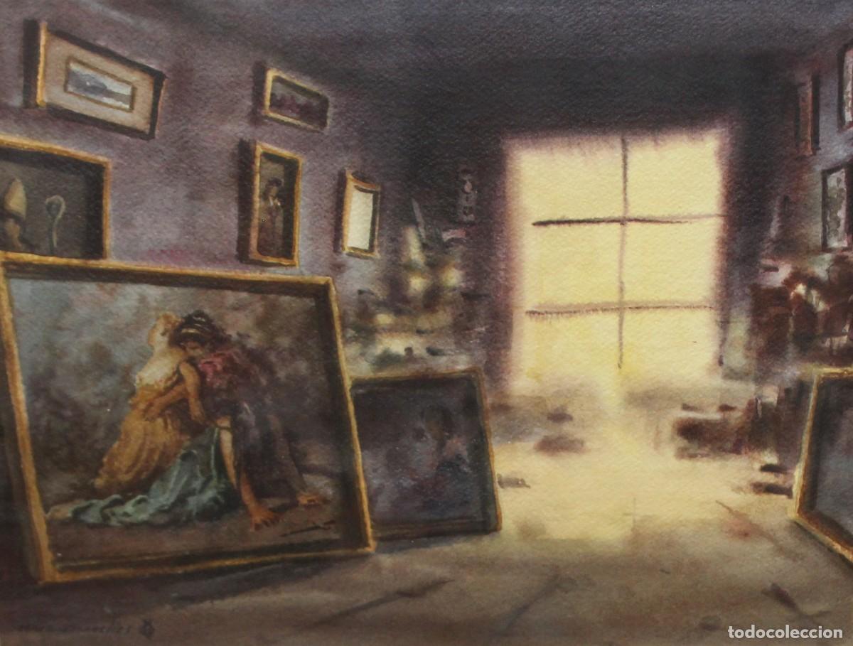Arte: ENRIQUE GOMEZ SACANELLES (Valencia, 1936-2014) ACUARELA SOBRE PAPEL. A&Ntilde;O 1986. ESTUDIO DEL ARTISTA