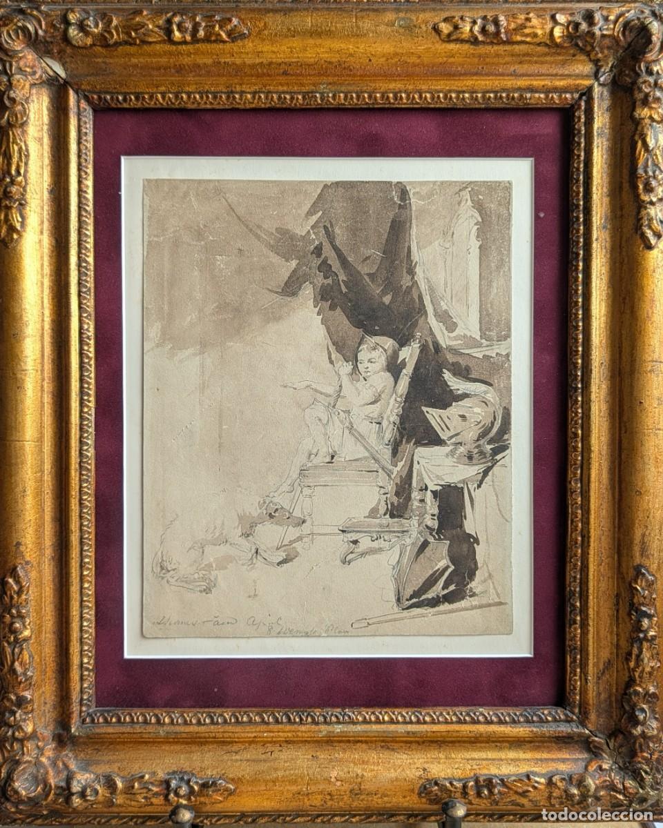Arte: Thomas Faed (1826-1900) - Chico y su perro en el estudio del pintor.