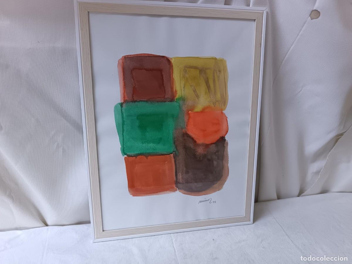 Arte: Obra original del artista ilicitano Pepe Mu&ntilde;oz, abstracto, firmado y enmarcado, 2023, acuarela