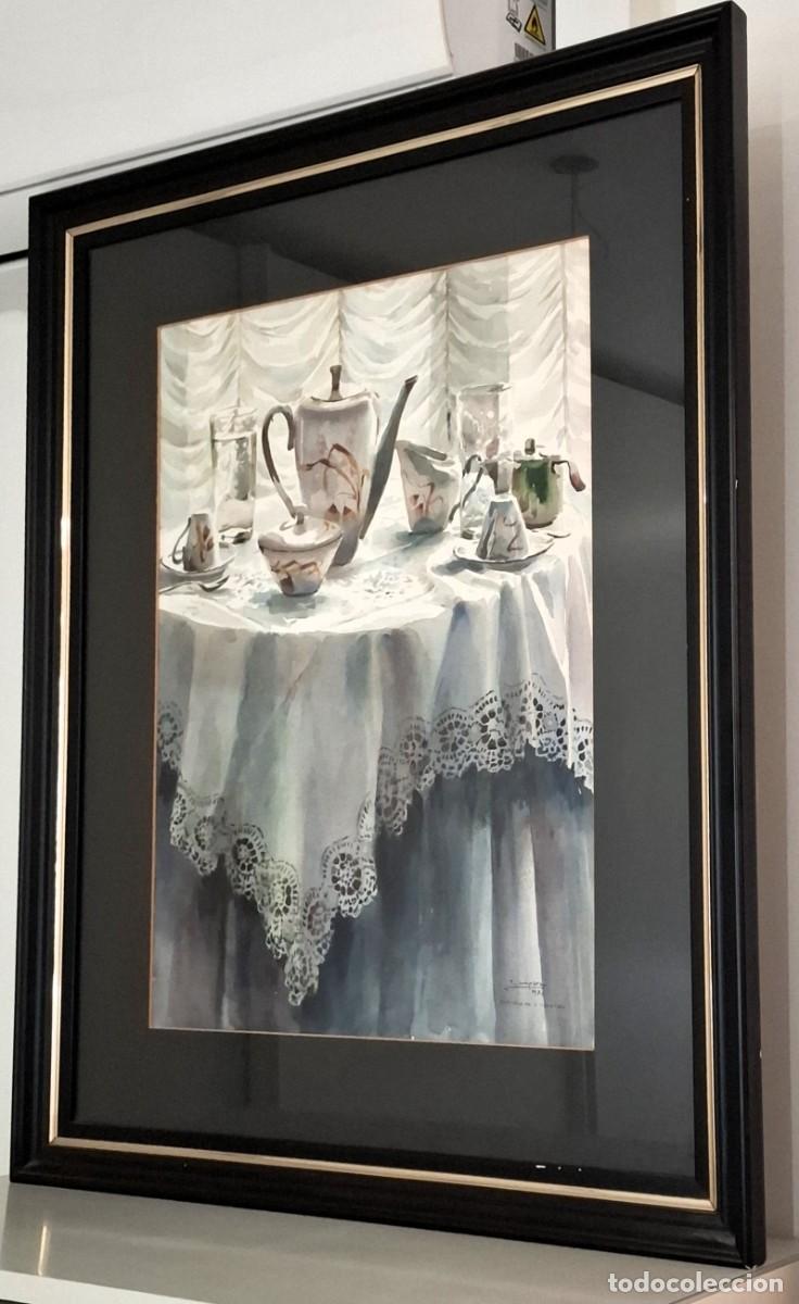 Arte: Acuarela Original Rafael Sempere - Bodeg&oacute;n de Porcelana y Cristal (1986) - Con Marco 78,5x97
