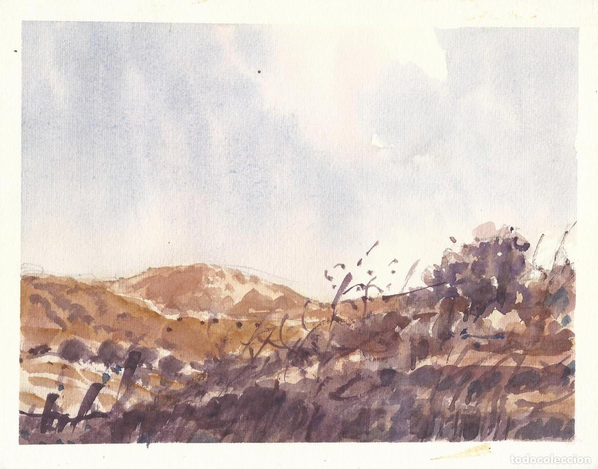Arte: Carlos Enrique Lencinas G&oacute;mez. Acuarela sobre papel. &rdquo;Paisaje monta&ntilde;oso&rdquo;. Sin firmar. 18,5x23,5 cm.