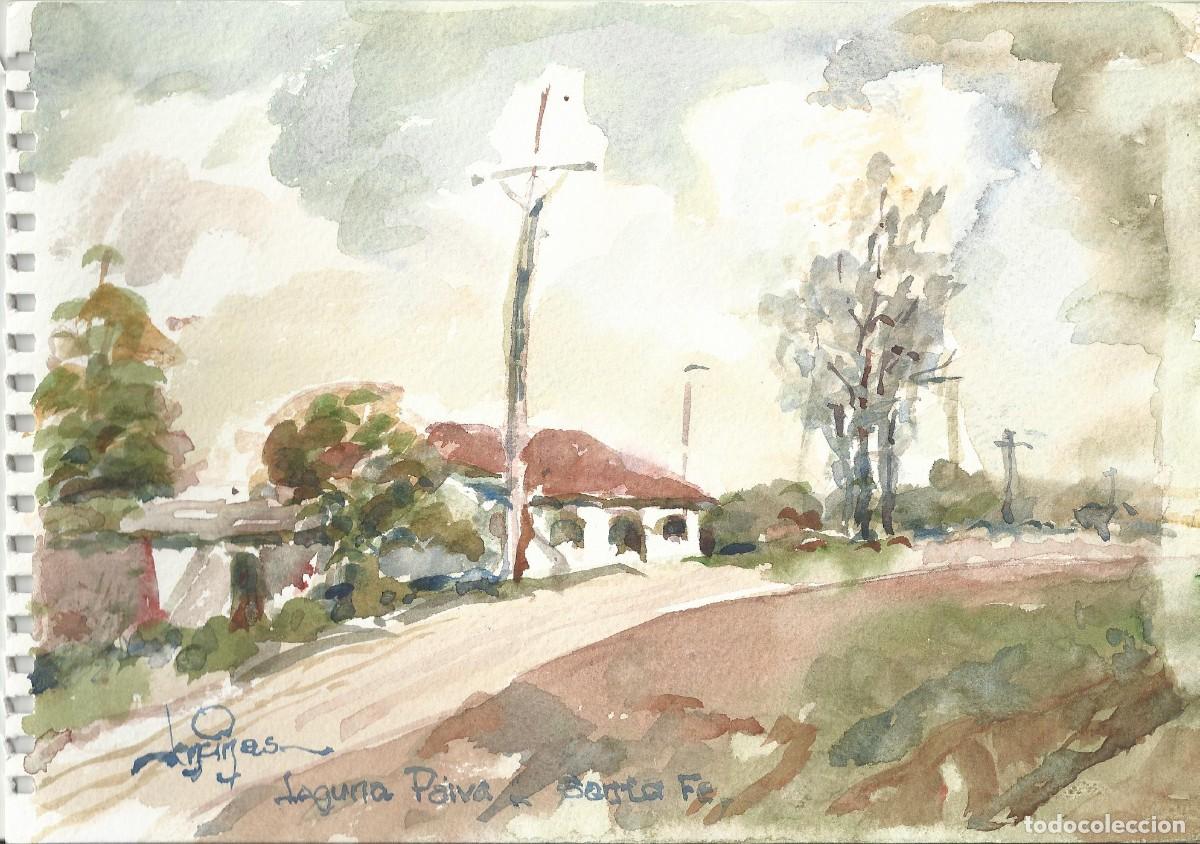 Arte: Carlos Enrique Lencinas G&oacute;mez. Acuarela sobre papel. &rdquo;Laguna Paiva. Santa Fe. Argentina&rdquo;.