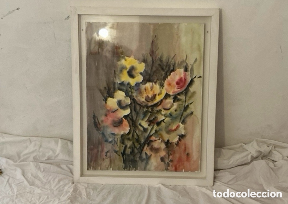 Arte: Mar&iacute;a Dolors Forcades i Vives acuarela sobre papel firmada enmarcada.