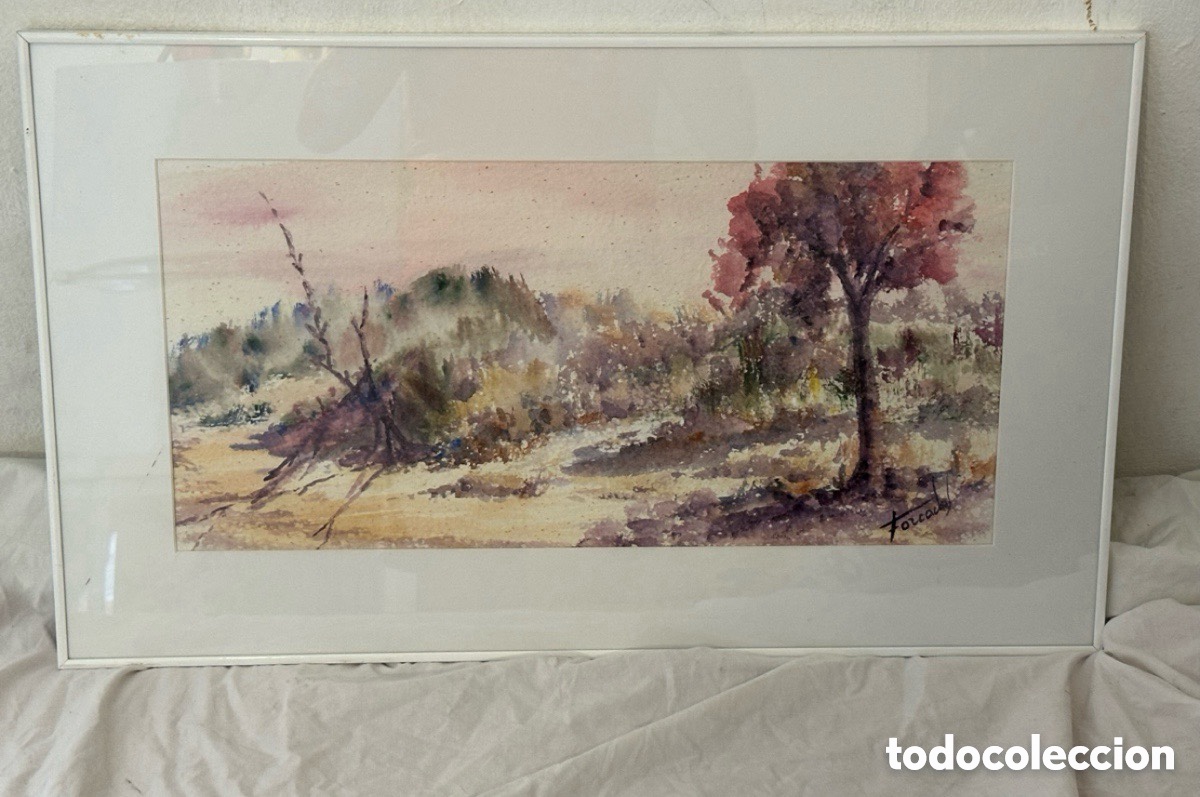 Art: Mar&iacute;a Dolors Forcades i Vives acuarela sobre papel firmada enmarcada.