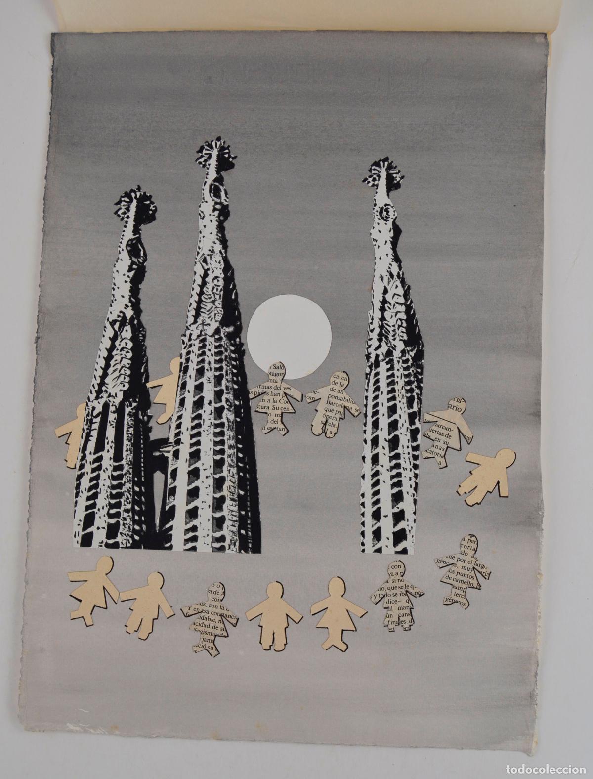 Arte: Rosa Yag&uuml;e, mares de Barcelona, t&eacute;cnica mixta, acuarela y collage, poema n&uacute;mero 15.