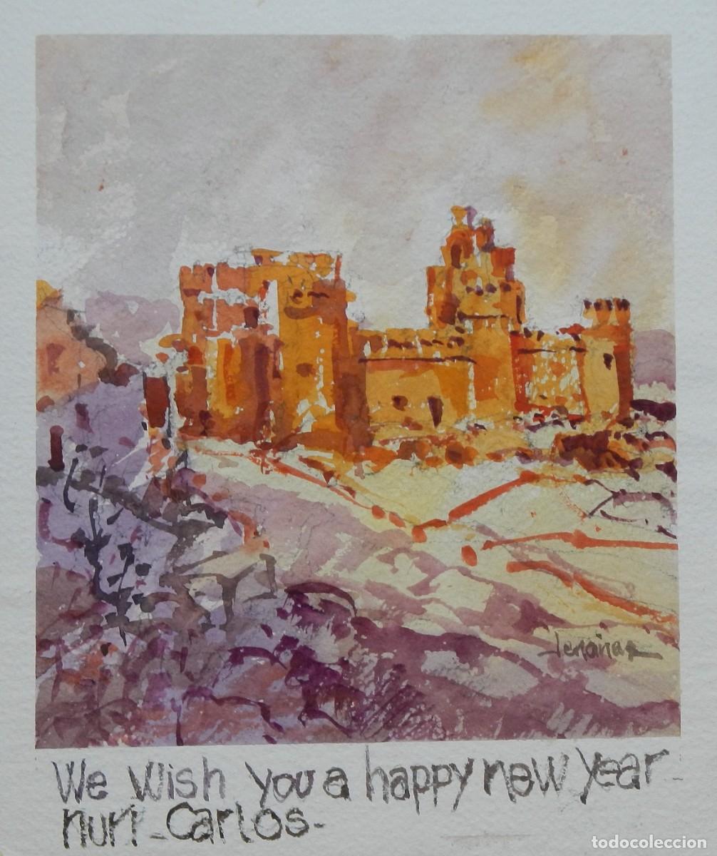 Arte: Carlos Enrique Lencinas G&oacute;mez. Acuarela sobre papel. &rdquo;Castillo zona rural&rdquo;. Firmada a mano.