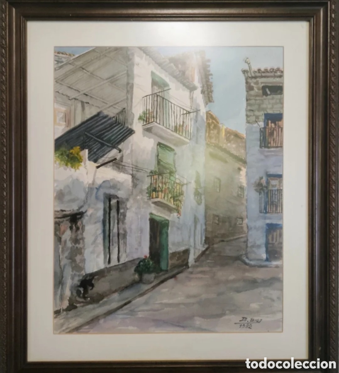 Arte: Acuarela firmada por Benjam&iacute;n Biot Genov&eacute;s, firmado como B. Biot, a&ntilde;o 1982.