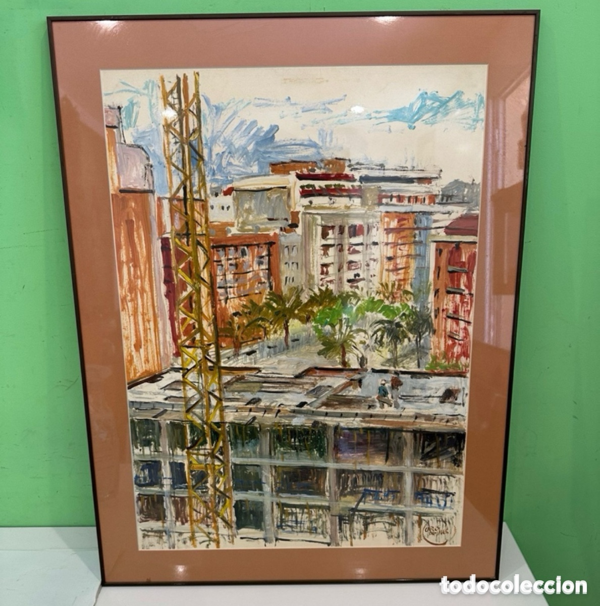 Arte: Carles Prun&eacute;s (Barcelona, 1937-2017) Acuarela original firmada Vista urbana. Obra catalogada.