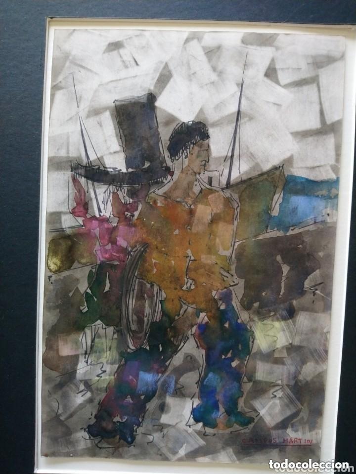 Arte: MUJER JUNTO A BARCO DE PESCA. ACUARELA SOBRE PAPEL. FIRMADO CAMPOS MARTIN. TEMATICA VASCA. SIGLO XX