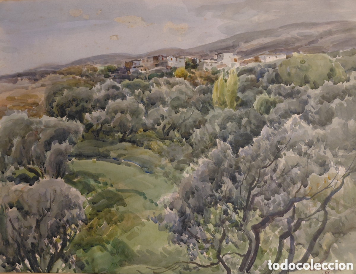 Arte: Jos&eacute; Mar&iacute;a Vila-Ca&ntilde;ellas (1913-2001). Paisaje (1988), acuarela sobre papel.