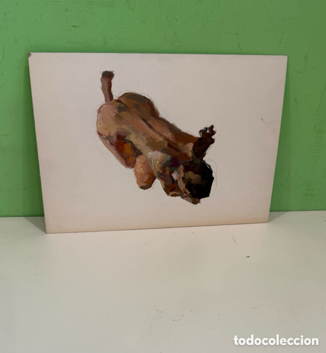 Art: Carles Prun&eacute;s (1937-2017) &Oacute;leo sobre papel &ndash; Estudio de figura femenina de espaldas (35 x 25 cm)