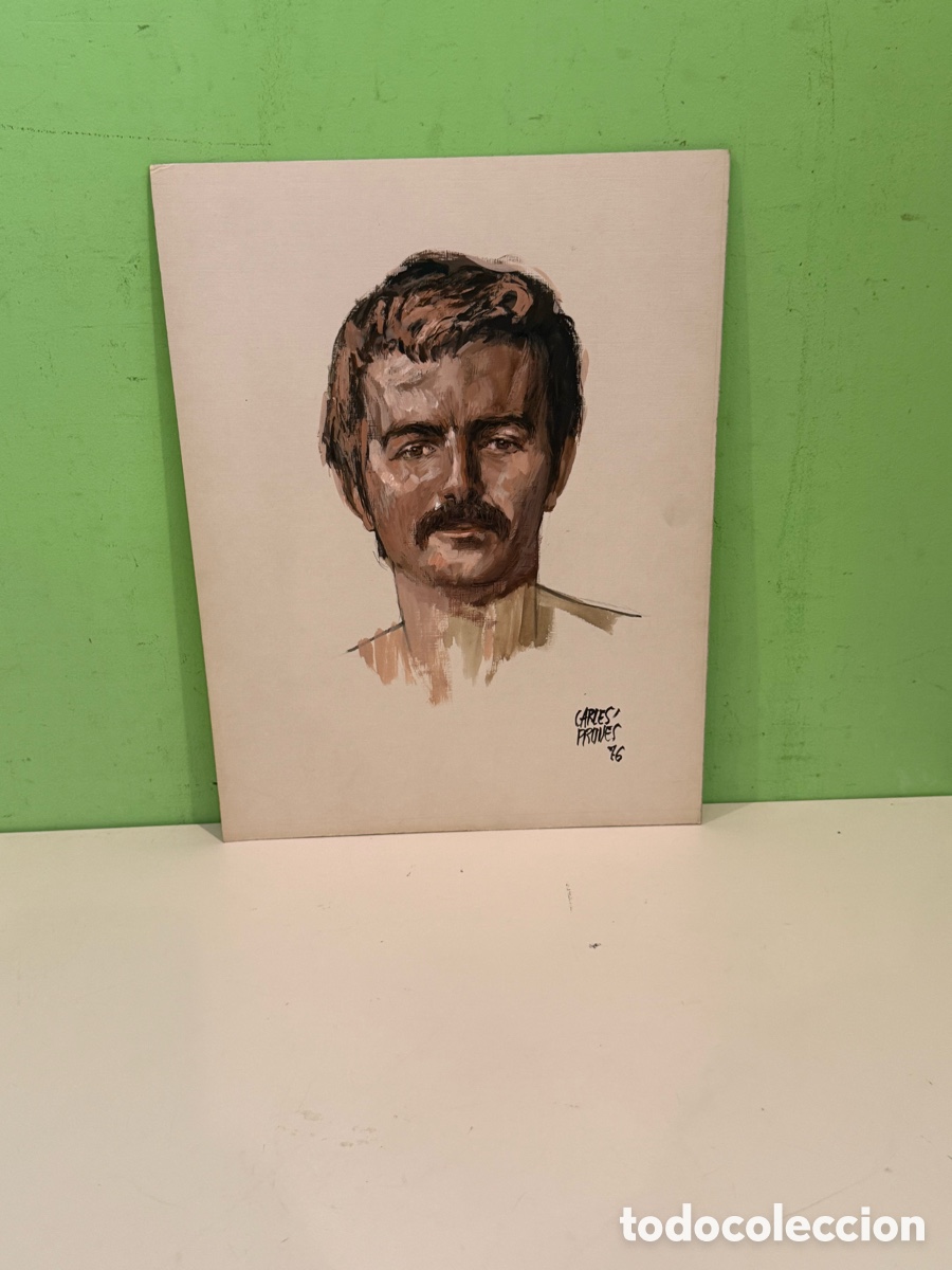 Arte: Carles Prun&eacute;s (1937-2017) &ndash; Retrato masculino, 1976. &Oacute;leo sobre papel (29 x 38 cm)