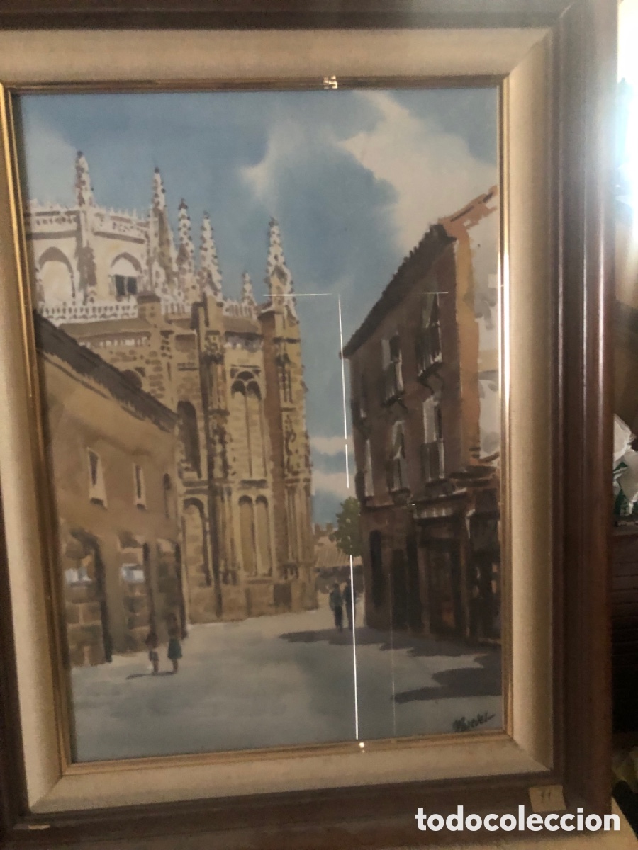 Arte: acuarela firmada San Juan de los Reyes Toledo