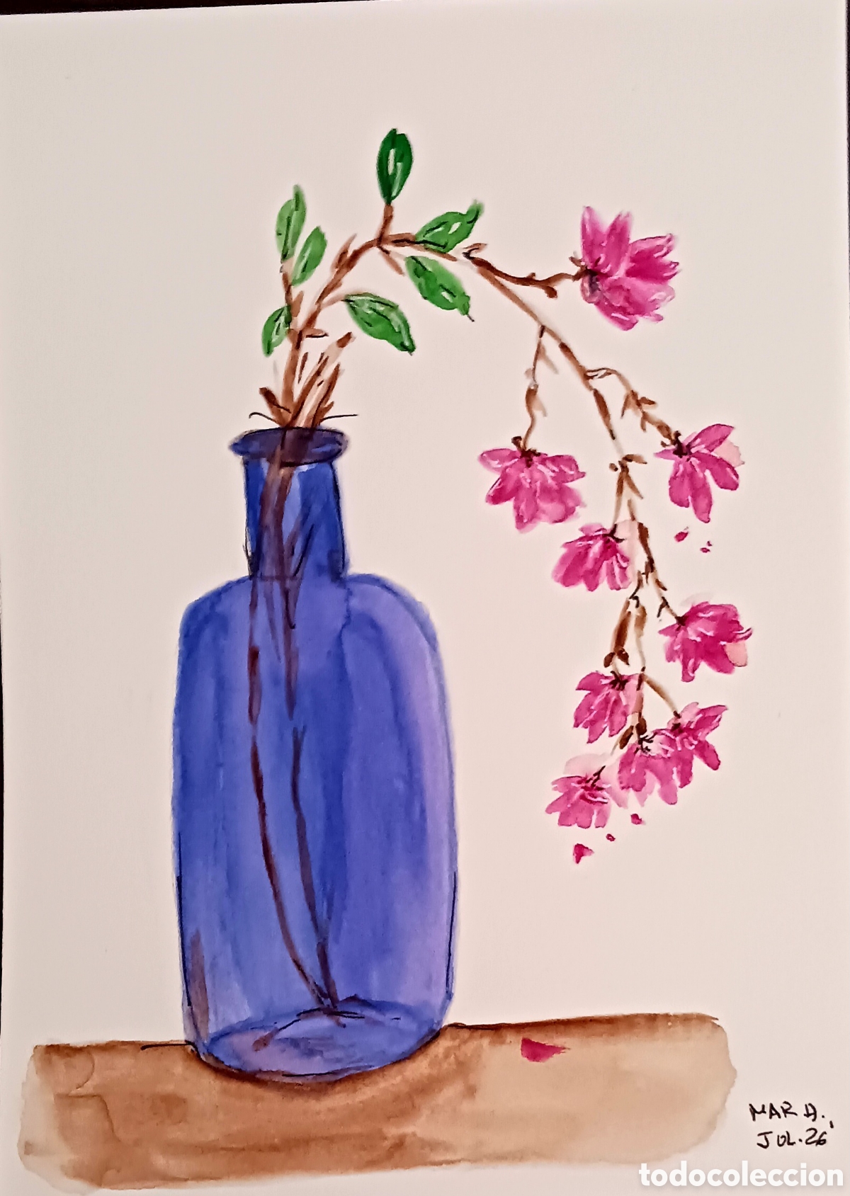 Arte: Acuarela original.Serie jarrones 21x15