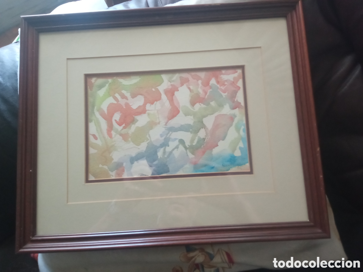 Arte: Magn&iacute;fica acuarela enmarcada firmada por Jos&eacute; Maria Lizundia 89, mide enmarcada 40x33 cm