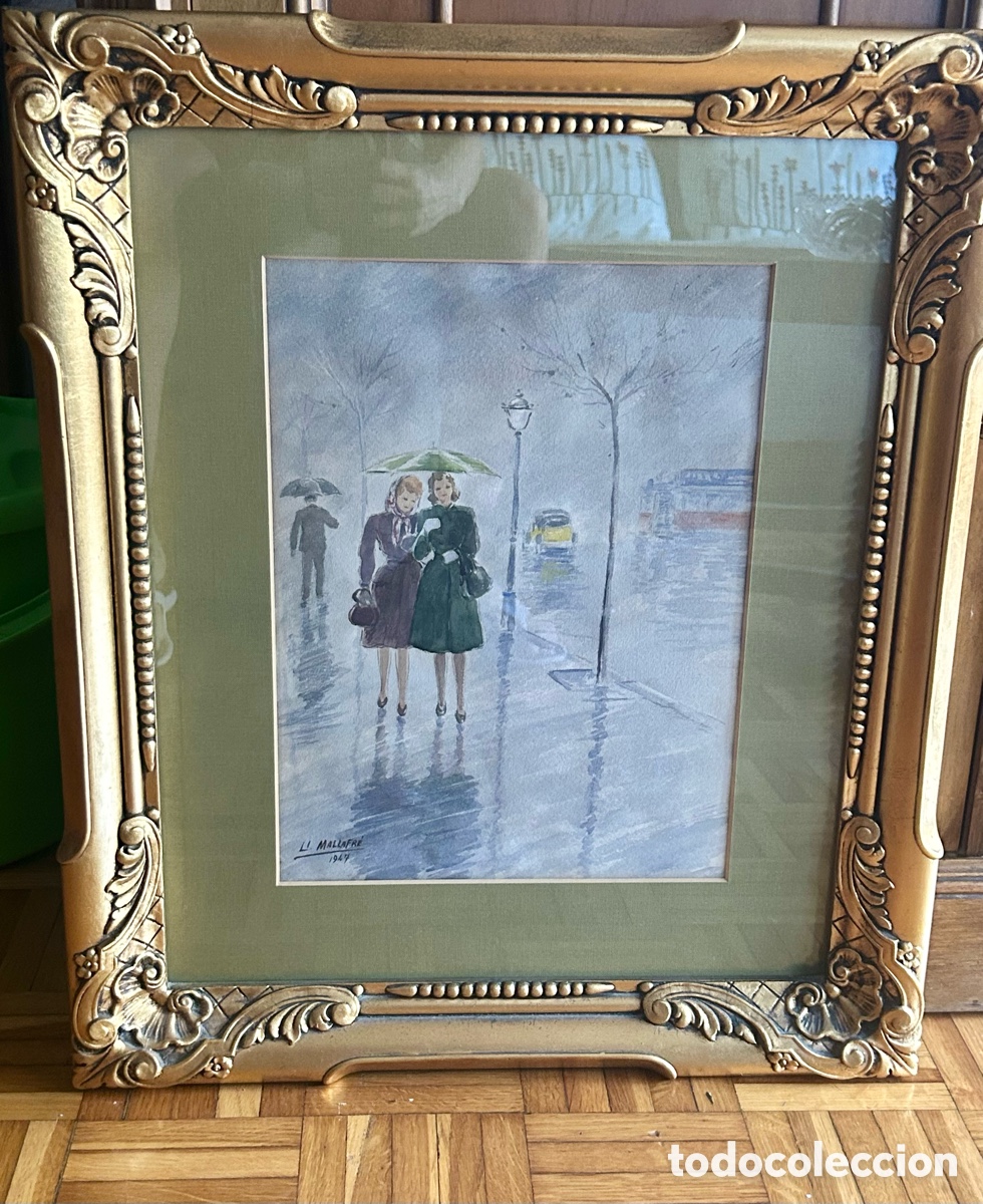 Arte: Llu&iacute;s Mallafr&eacute; (1947)- Acuarela original