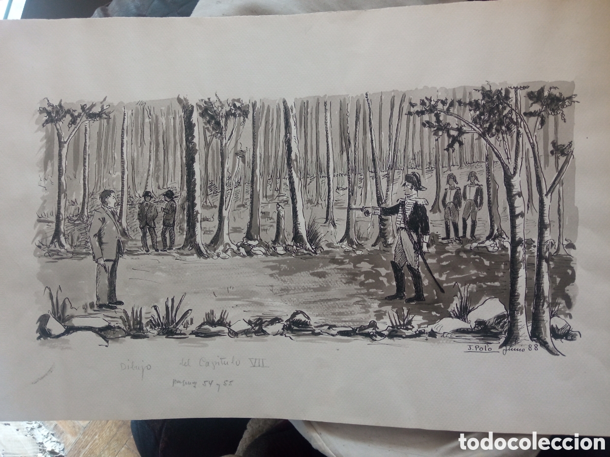 Arte: Acuarela de J. POLO, mide 50x32,5cm