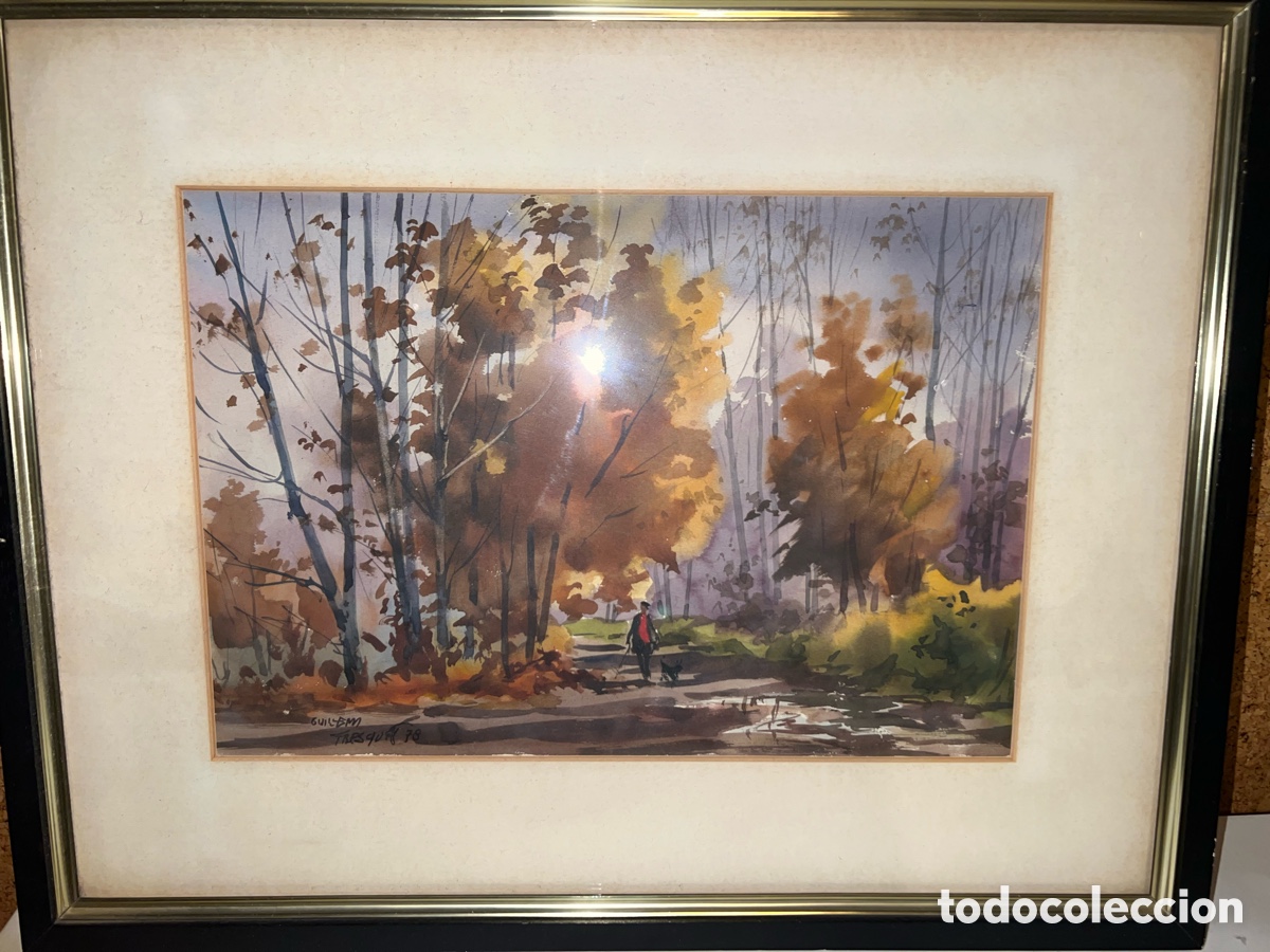 Arte: Guillem Fresquet acuarela original paisaje firmada (1978)