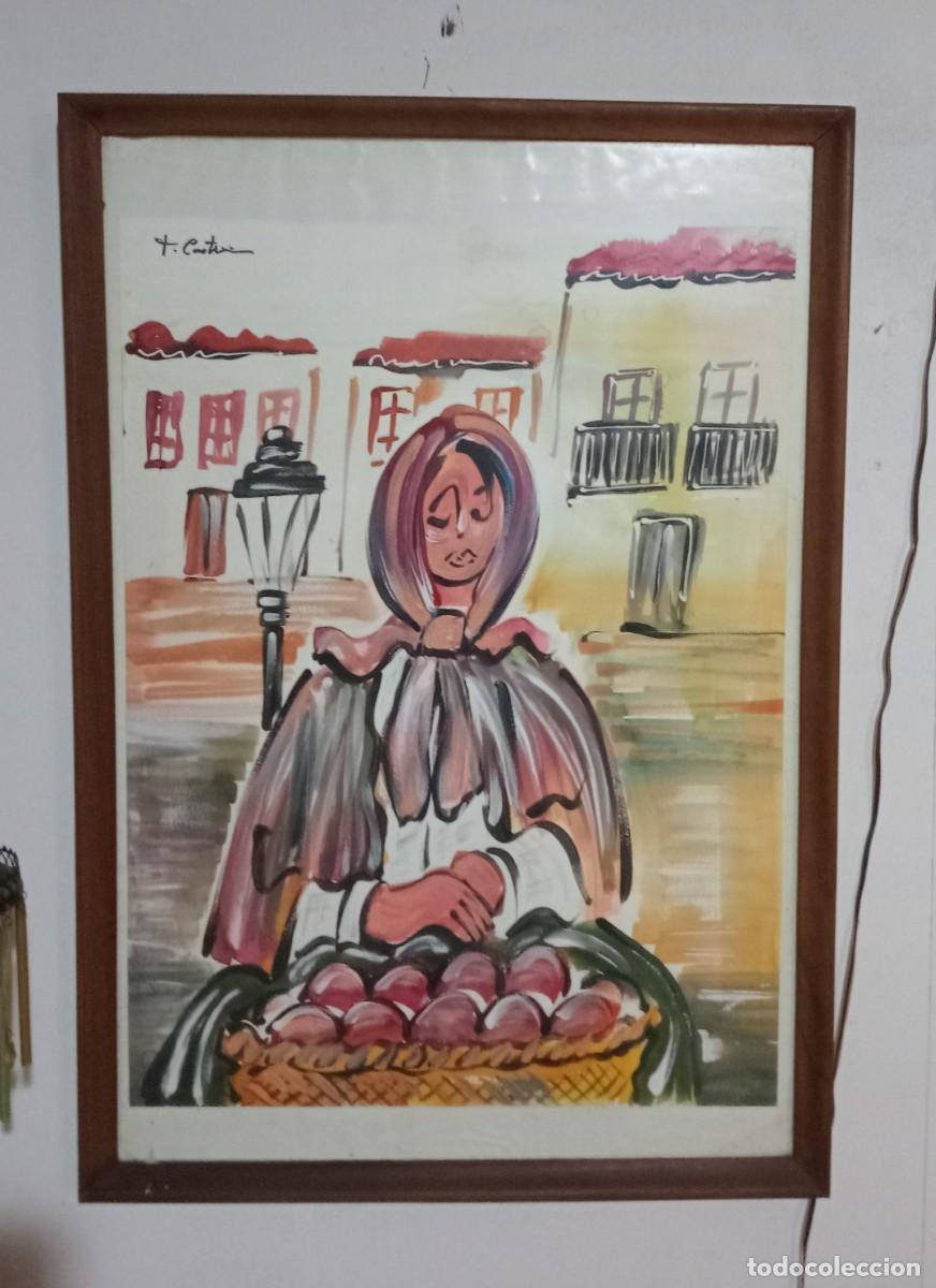 Arte: CUADRO, ACUARELA MOTIVO GALLEGO DEL PINTOR TOMAS CASTI&Ntilde;EIRA