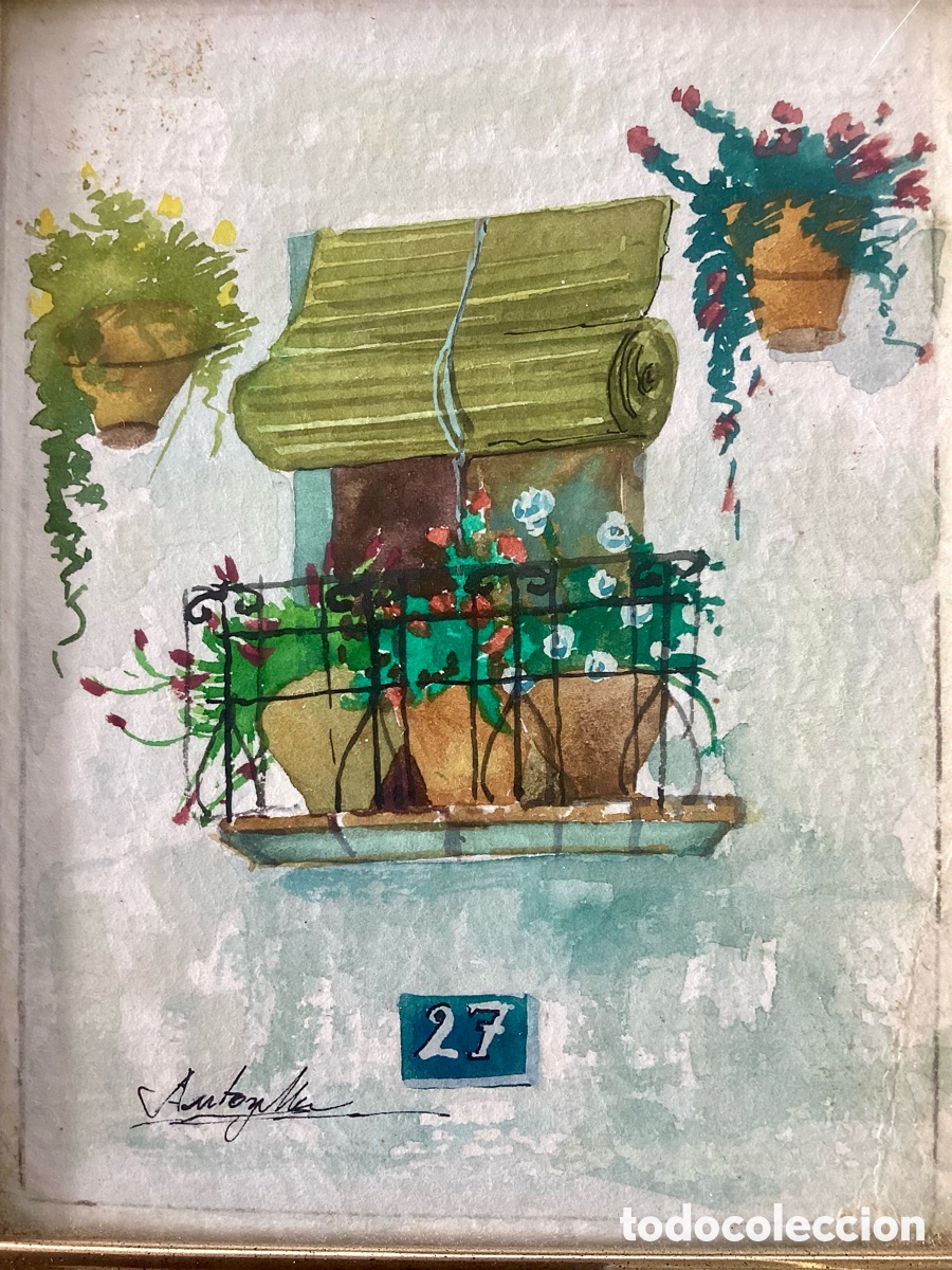 Arte: Acuarela original firmada y enmarcada
