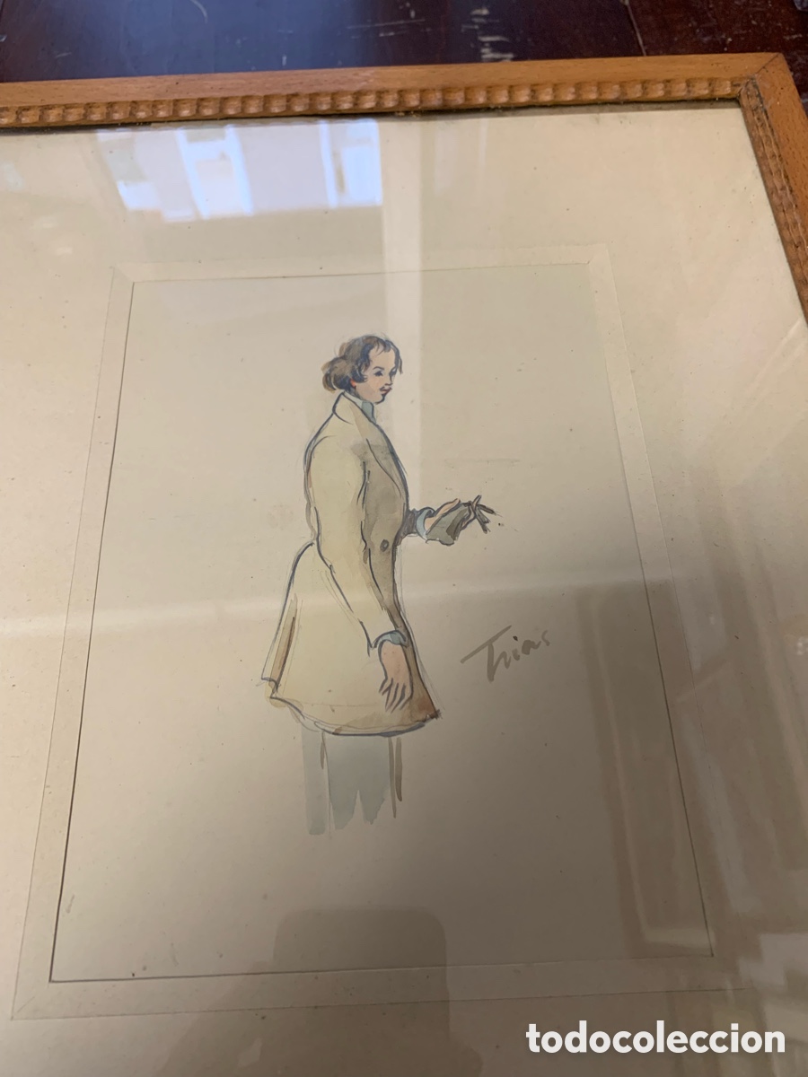 Arte: Fidel Trias Pag&eacute;s 1918-1971, sabadell a&ntilde;os 50, 15x20 obra y 32x39,5 con marco