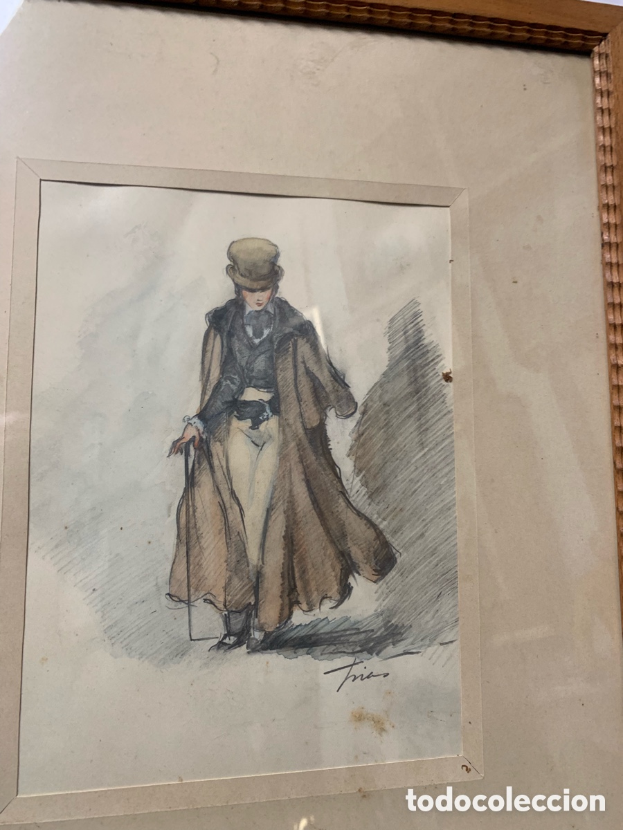 Arte: Fidel Trias Pag&eacute;s 1918-1971, a&ntilde;os 50, 15x20 obra y 32x39,5 con marco